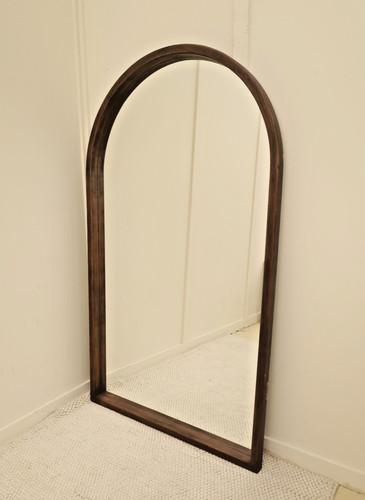 Dark wood arched leaner - dark, mirror
