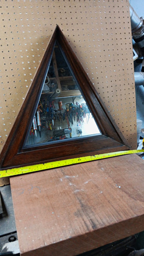 Triangular brown wood - brown,