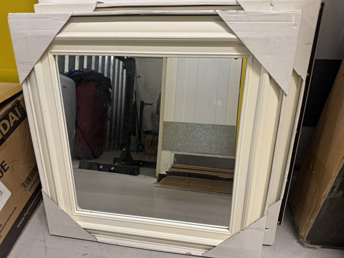 White painted wood framed - painted,
