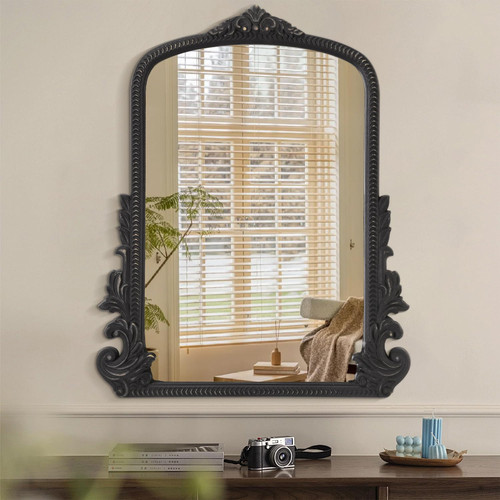 Black antique wall mirror - antique,
