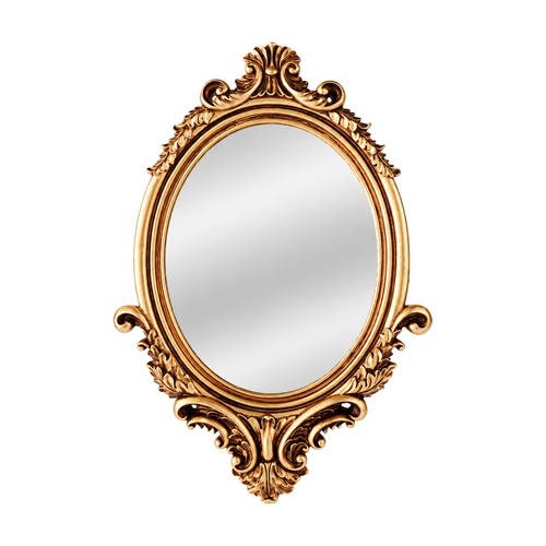 Oval wall mirror sturdy gold - mirror,