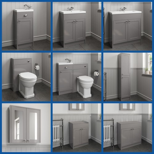 Grey traditional bathroom - grey,