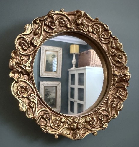 Small gold antiqued round - antiqued,