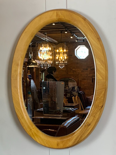 Vintage simple oval - simple, pine