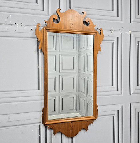 Vintage pine wall mirror - pine,