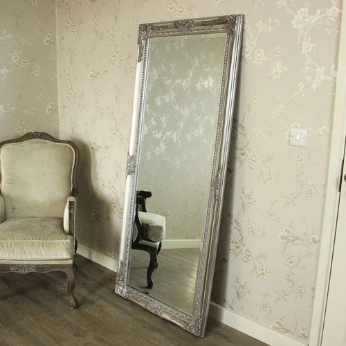 Large ornate silver wall floor - silver,