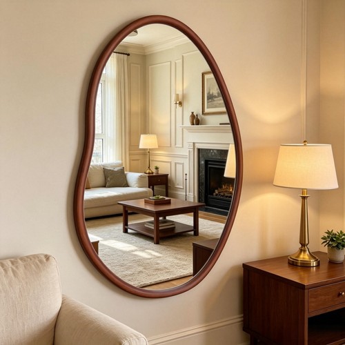 Walnut wood framed long - walnut,