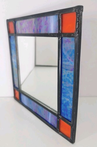 Stained glass mirror handmade - glass,