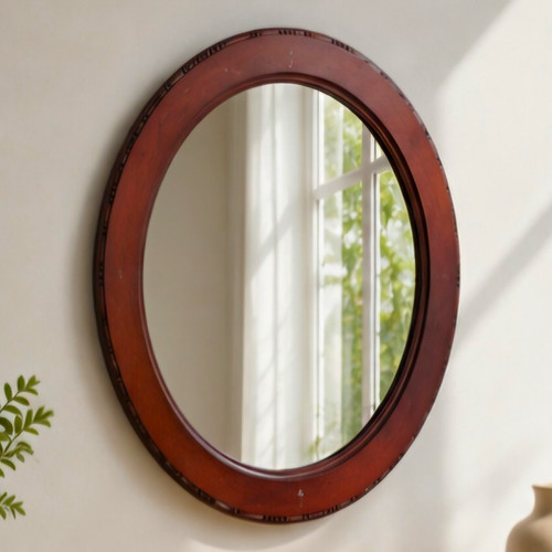 Vintage oval mahogany - mahogany, wooden
