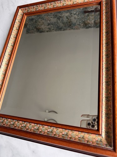 Vintage wooden wall mirror - vintage,
