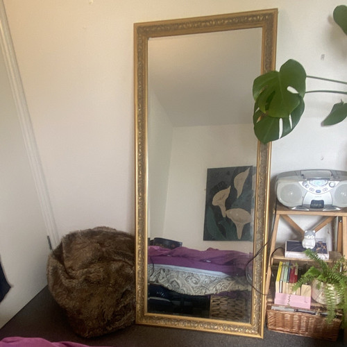 Gold ornate wood frame - wood,
