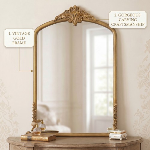 Vintage arched mirror large - vintage,